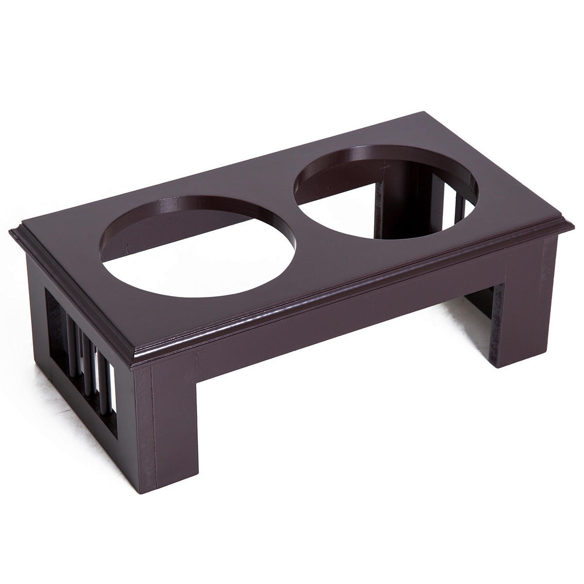 PawHut Futternapferhöhung dunkelbraun MDF B/H/T: ca. 44x15x24 cm Futternapferhöhung - dunkelbraun (44,00/15,00/24,00cm) - PawHut