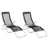 VCM Gartenliege-Set schwarz Stahl B/H/L: ca. 48x100x160 cm Gartenliege - schwarz (160,00/48,00/100,00cm) - VCM