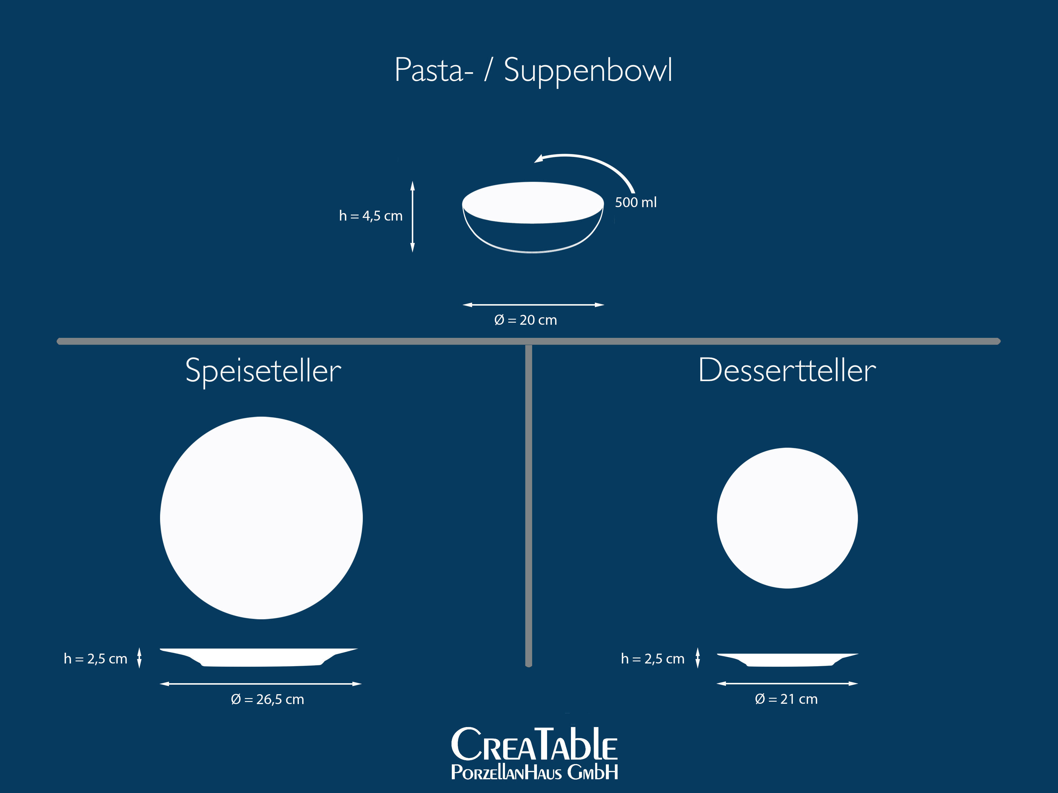 CreaTable Tafelservice China Town blau Steingut 18 tlg. China Town - blau (31,00/30,00/32,00cm) - CreaTable