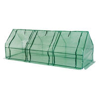 Outsunny Gewächshaus B/H/L: ca. 90x90x270 cm Gewächshaus 01-0469 - grün/transparent (270,00/90,00/90,00cm) - Outsunny