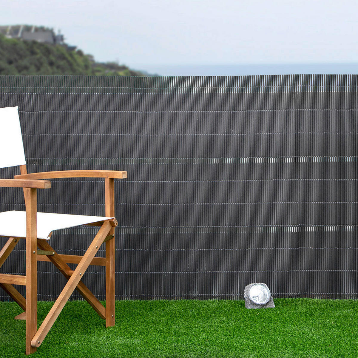NORTENE Sichtschutz anthrazit Holz B/H/L: ca. 300x16x90 cm Sichtschutz - anthrazit (90,00/300,00/16,00cm) - NORTENE