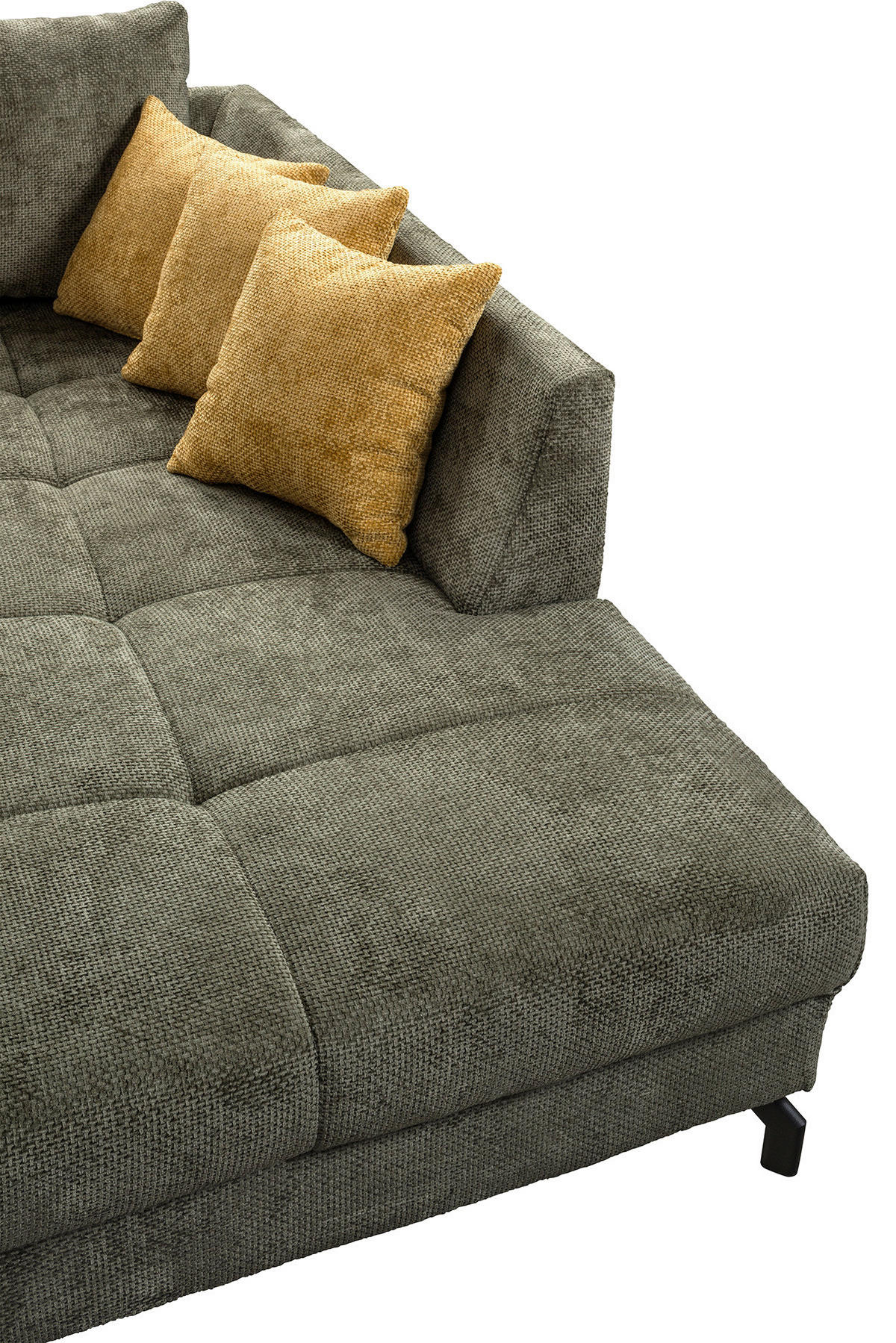 Ecksofa Paula olive Microfaser B/H/T: ca. 306x92x203 cm Paula - olive/schwarz (306,00/92,00/203,00cm)