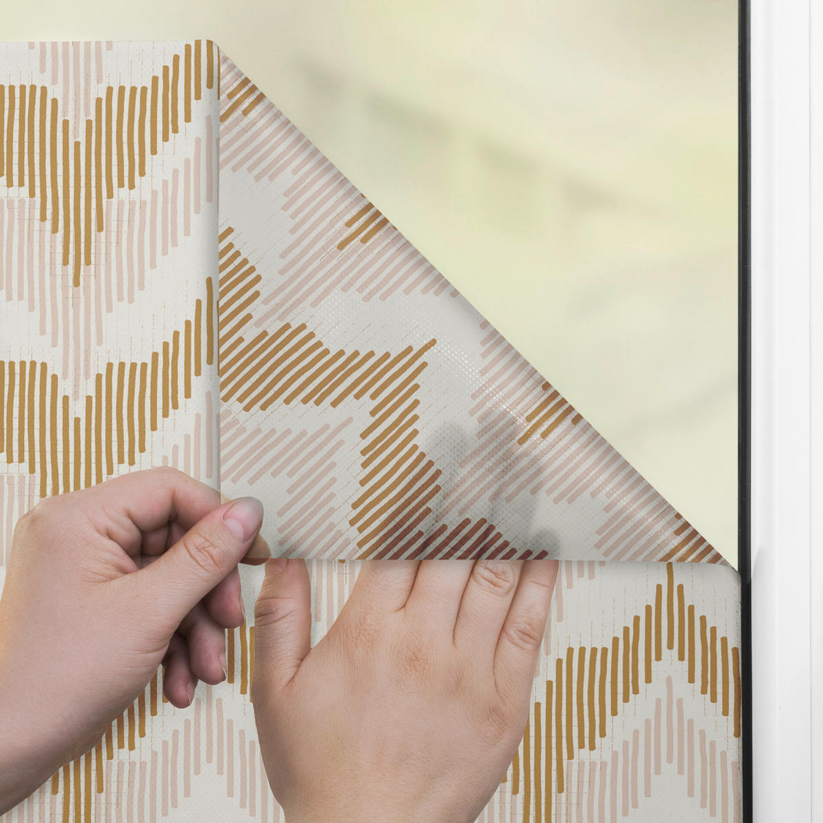 LICHTBLICK Fensterfolie Zig Zag Floral Zig Zag gelb B/L: ca. 100x100 cm Zig Zag - gelb (100,00/100,00cm) - LICHTBLICK