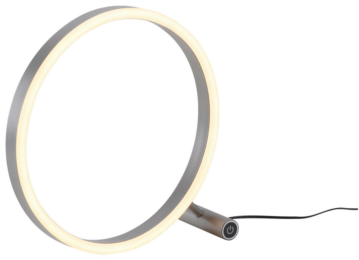 Just Light LED-Touch-Tischleuchte RITUS 15390-95 Alu weiß Metall B/H/T: ca. 30x30x10 cm 1 Brennstellen RITUS - weiß/Alu (30,00/30,00/10,00cm) - Just Light