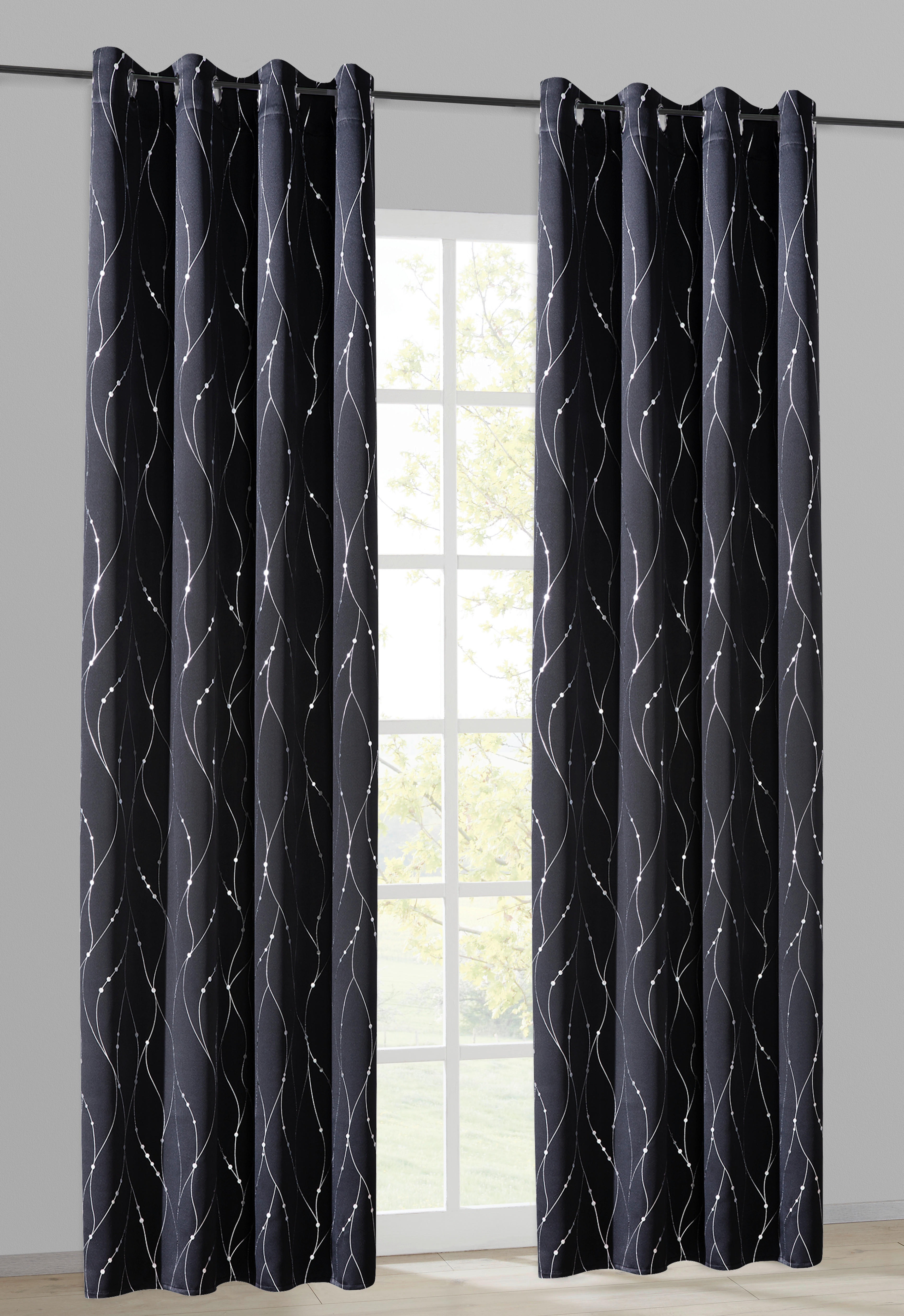 Verdunklungsvorhang Napoli schwarz B/L: ca. 135x245 cm Napoli - schwarz (135,00/245,00cm)
