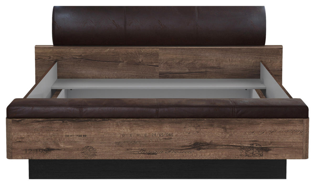 Bett  schlamm Eiche Nachbildung B/H/T: ca. 219,8x90x242,2 cm Jacky_Bettgestell_180x200 - Eiche/dunkelbraun (219,80/90,00/242,20cm)