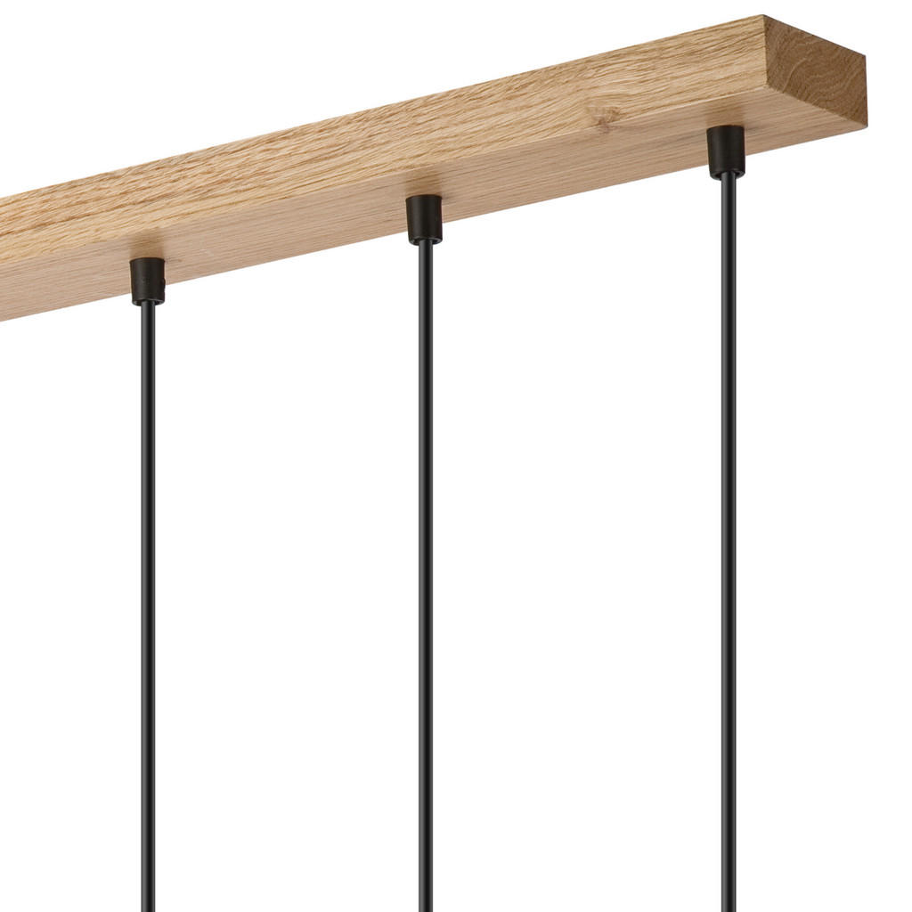 Thumbnail - Lamkur Pendelleuchte schwarz Holz B/H/L: ca. 20x86x84 cm G9 2 Brennstellen