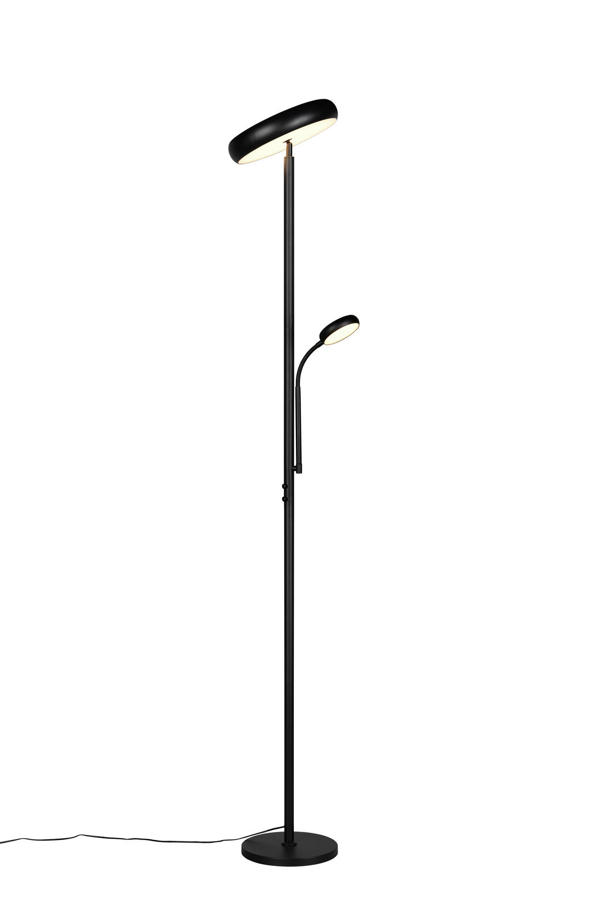 Reality LED Stehleuchte mattschwarz Metall H: ca. 183 cm 1 Brennstellen Palermo - mattschwarz (183,00cm) - Reality