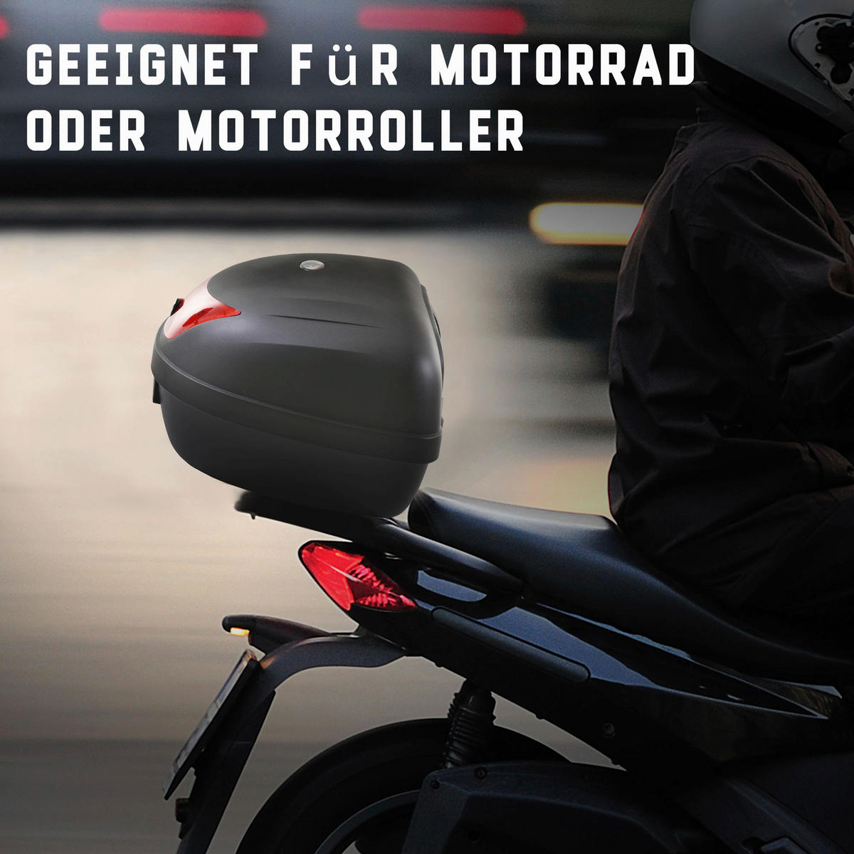 HOMCOM Motorrad-Koffer B/H/L: ca. 43x33x59 cm Motorrad-Koffer 48l - schwarz (59,00/43,00/33,00cm) - HOMCOM