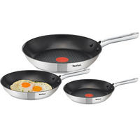 Tefal Pfannenset schwarz Edelstahl 3 tlg. Pfannenset_Duetto_3tlg.Tefal - schwarz/silber - Tefal