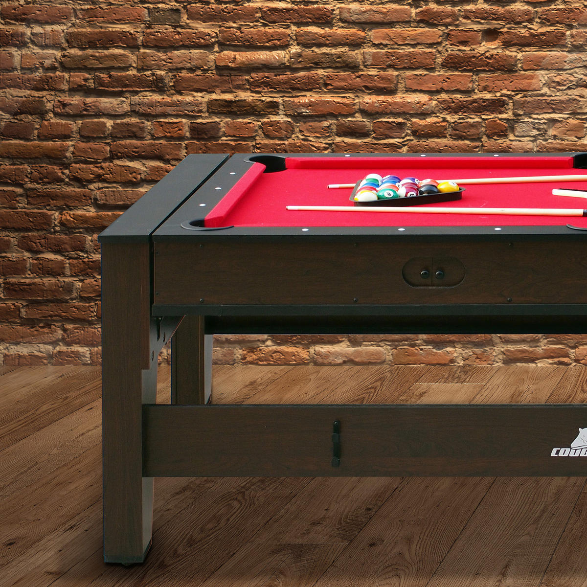 Cougar Pool- und Airhockeytisch Reverso B/H/L: ca. 107x81x216 cm Reverso - rot/schwarz (216,00/107,00/81,00cm) - Cougar