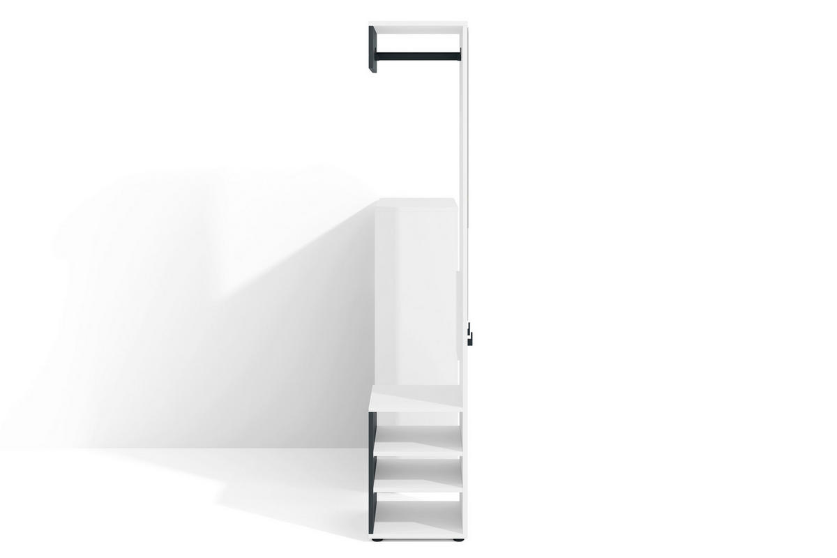 Garderobe Lyon weiß schwarz B/H/T: ca. 70x115x33,5 cm Lyon - weiß/schwarz (70,00/115,00/33,50cm) - byLIVING