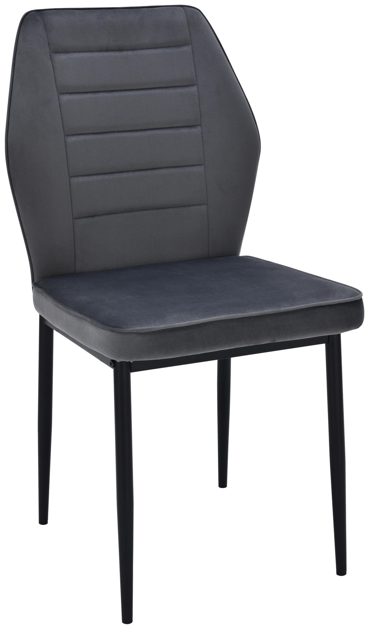 Stuhl Jimmy dunkelgrau Samtoptik B/H/T: ca. 42x87,5x57 cm Jimmy - schwarz/dunkelgrau (42,00/87,50/57,00cm)