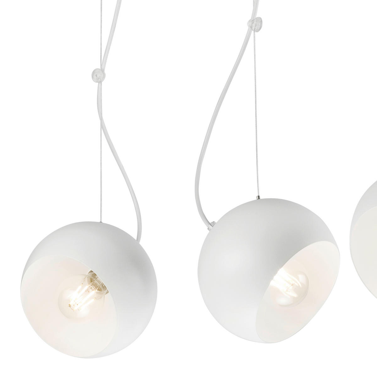 Lamkur Pendelleuchte INEZ 37448 weiß Stahl H/L: ca. 70x70 cm E27 3 Brennstellen Inez - weiß (70,00cm) - Lamkur