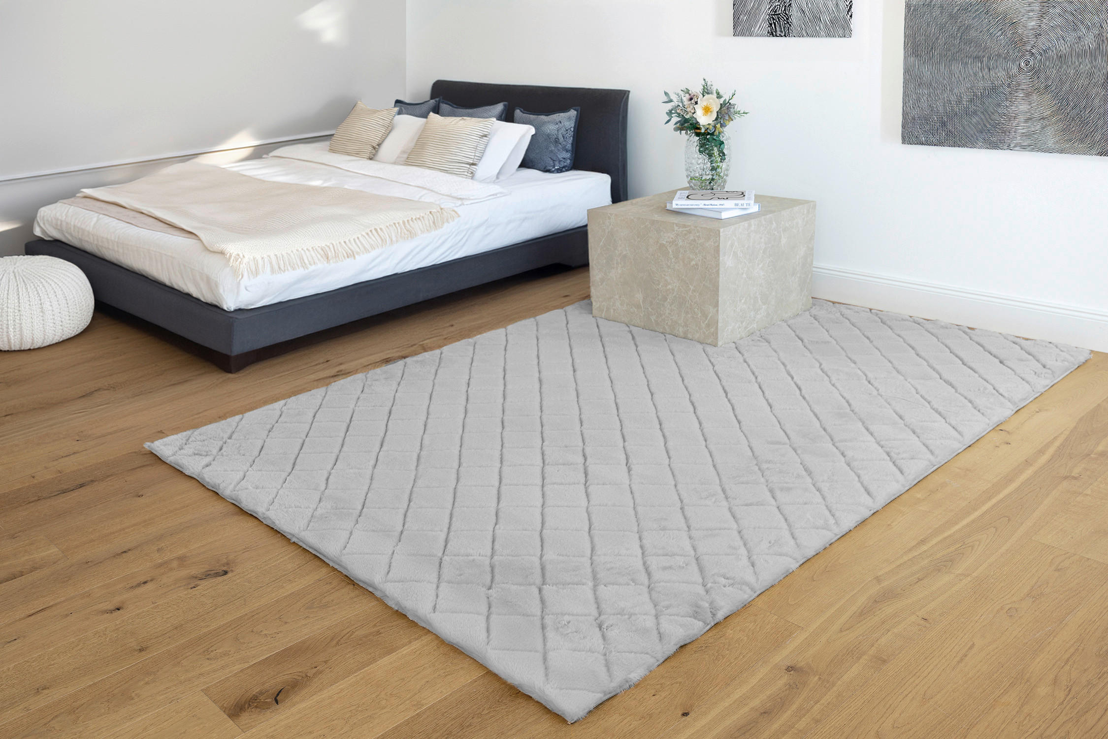 Padiro Hochflorteppich Imala 125 grau B/H/L: ca. 120x3x160 cm Imala 125 - grau (160,00/120,00/3,00cm) - Padiro