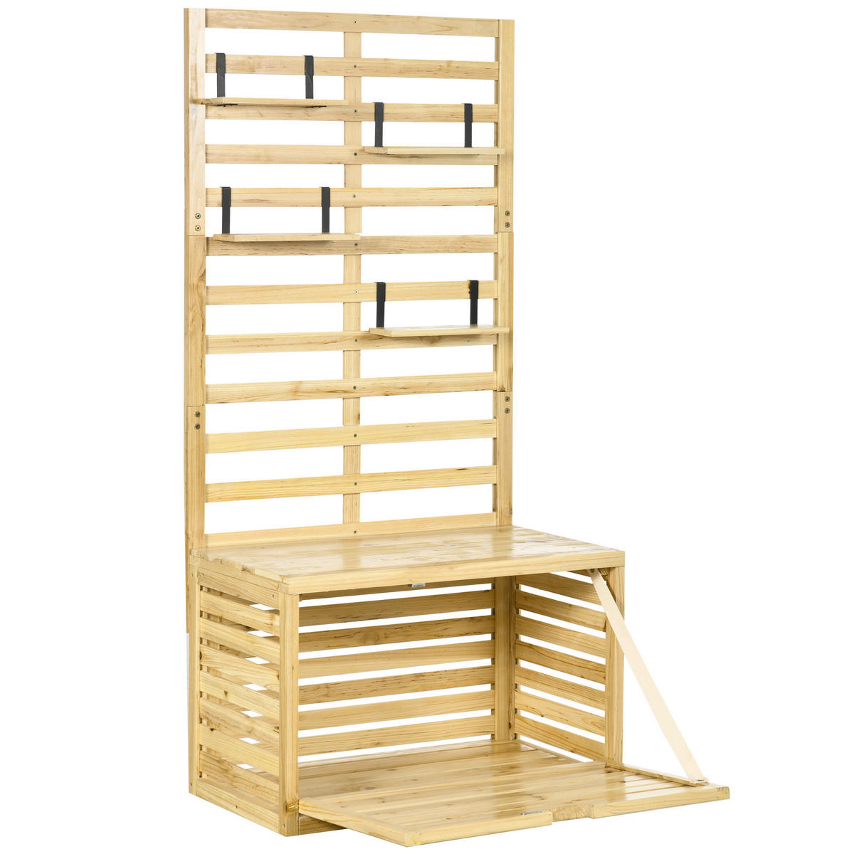 Outsunny Aufbewahrungsbox Aufbewahrungsbox - natur (80,00/45,00/160,00cm) - Outsunny