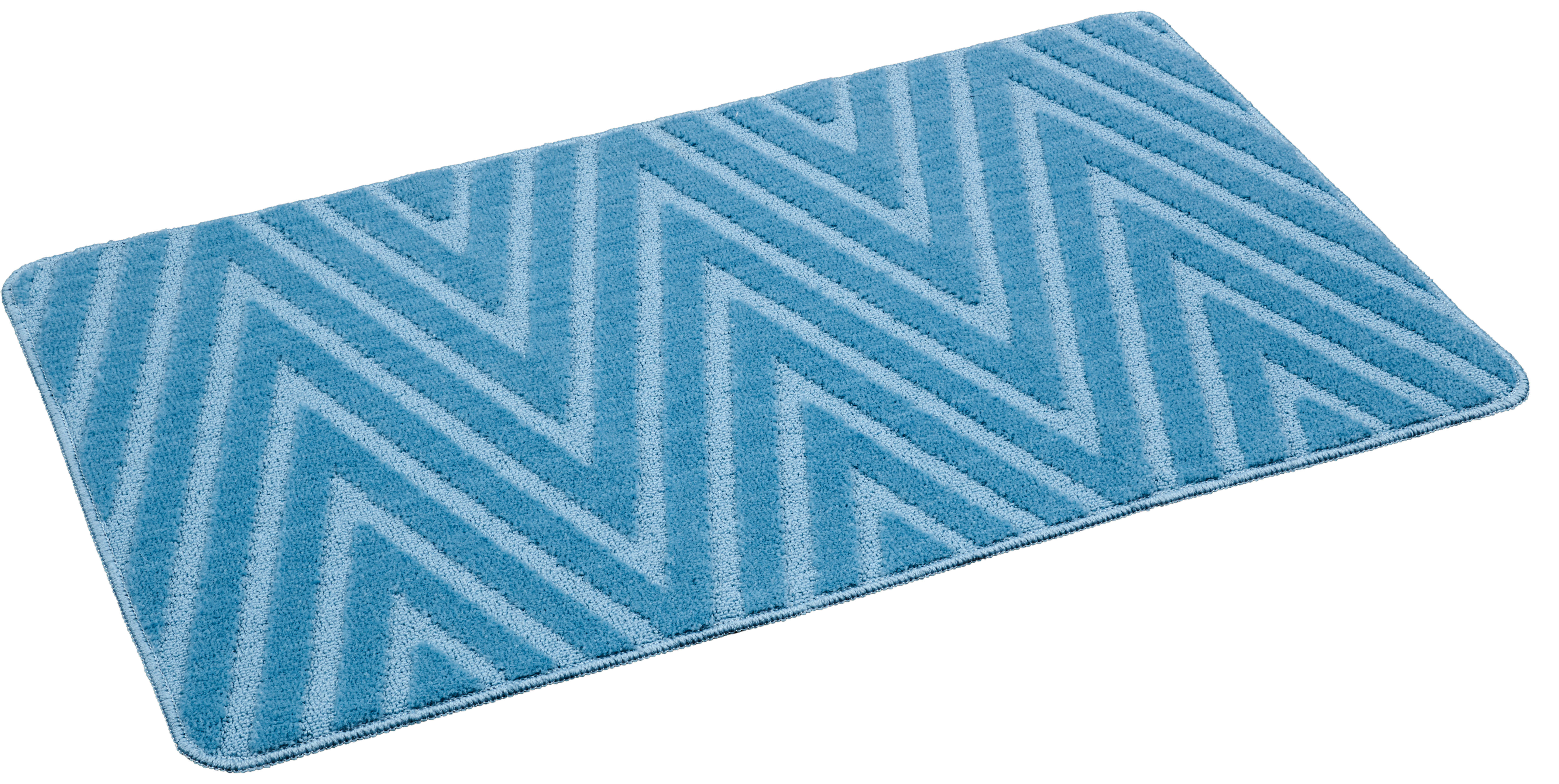 Badematte Badematte_Zick_Zack 70x120cm - mittelblau (70,00/120,00cm) - POCOline