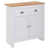 Sideboard weiß buche Nachbildung Alu B/H/T: ca. 79x81x34,5 cm Sideboard - weiß/buche (79,00/81,00/34,50cm) - Wohnling