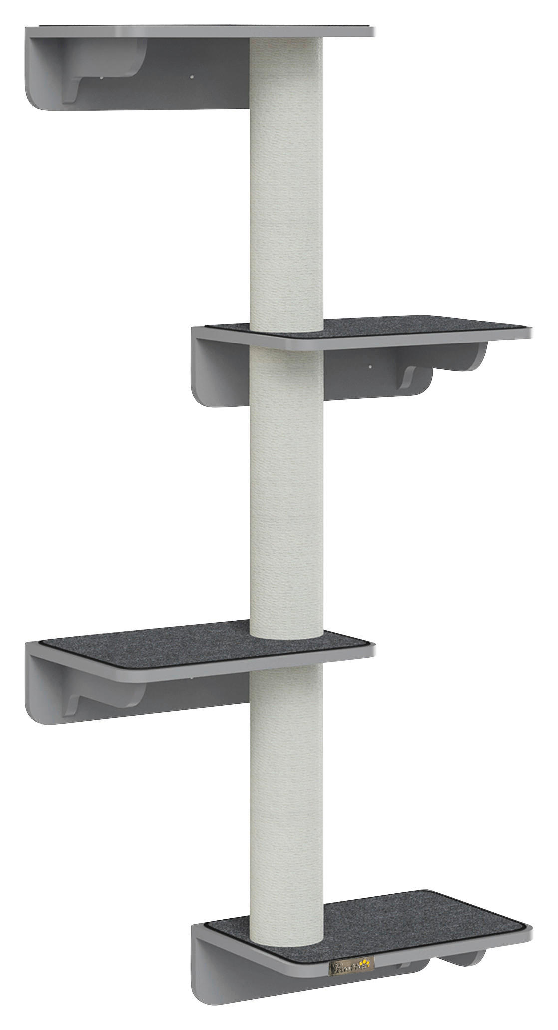 PawHut Katzenkratzbaum beige MDF B/H/L: ca. 28x137x66 cm Katzenkratzbaum - beige/hellgrau (66,00/28,00/137,00cm) - PawHut