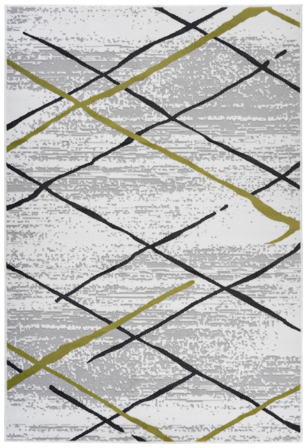 Kayoom Kurzflorteppich Vancouver 110 grau B/L: ca. 120x170 cm Vancouver 110 - weiß/khaki (120,00/170,00cm) - Kayoom