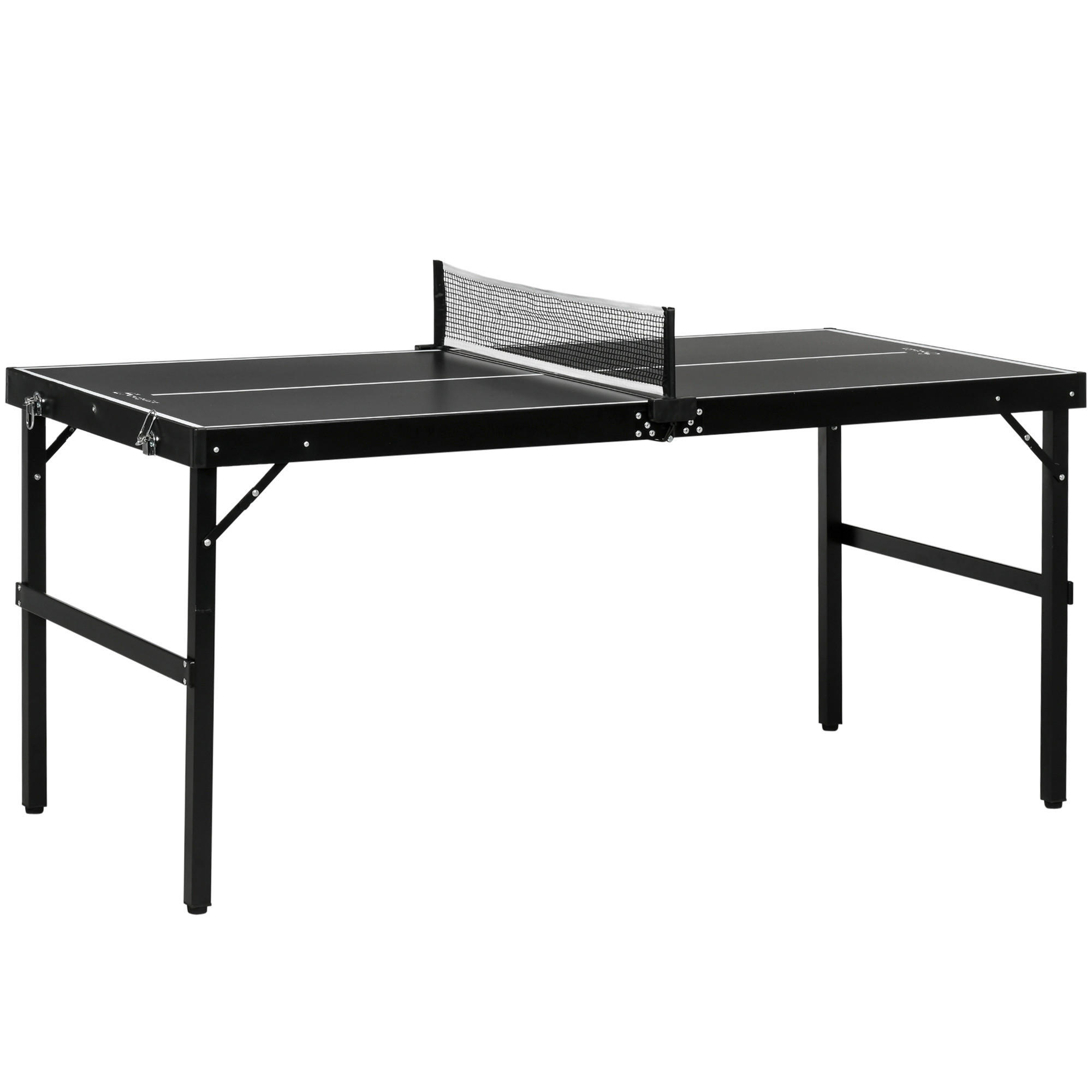 SPORTNOW Mini Tischtennisplatte schwarz Aluminium B/H/L: ca. 76x72x152 cm Mini Tischtennisplatte - schwarz (152,00/76,00/72,00cm) - SPORTNOW
