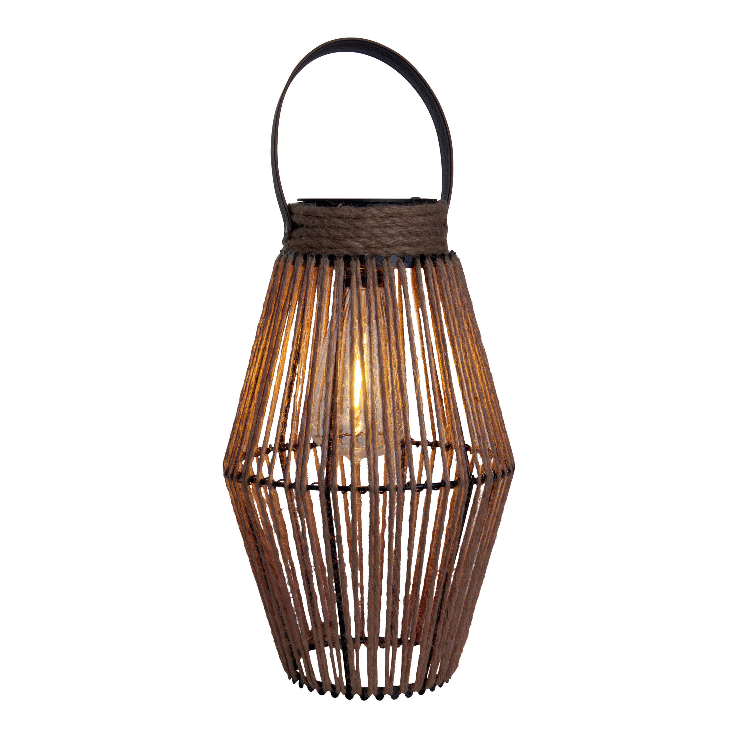 LED-Solarleuchte Korbinian 5293127 natur Kunststoff Metall B/H/L: ca. 18x30x18 cm LED Solarleuchte "KORBINIAN" - natur (18,00/18,00/30,00cm) - Näve Leuchten