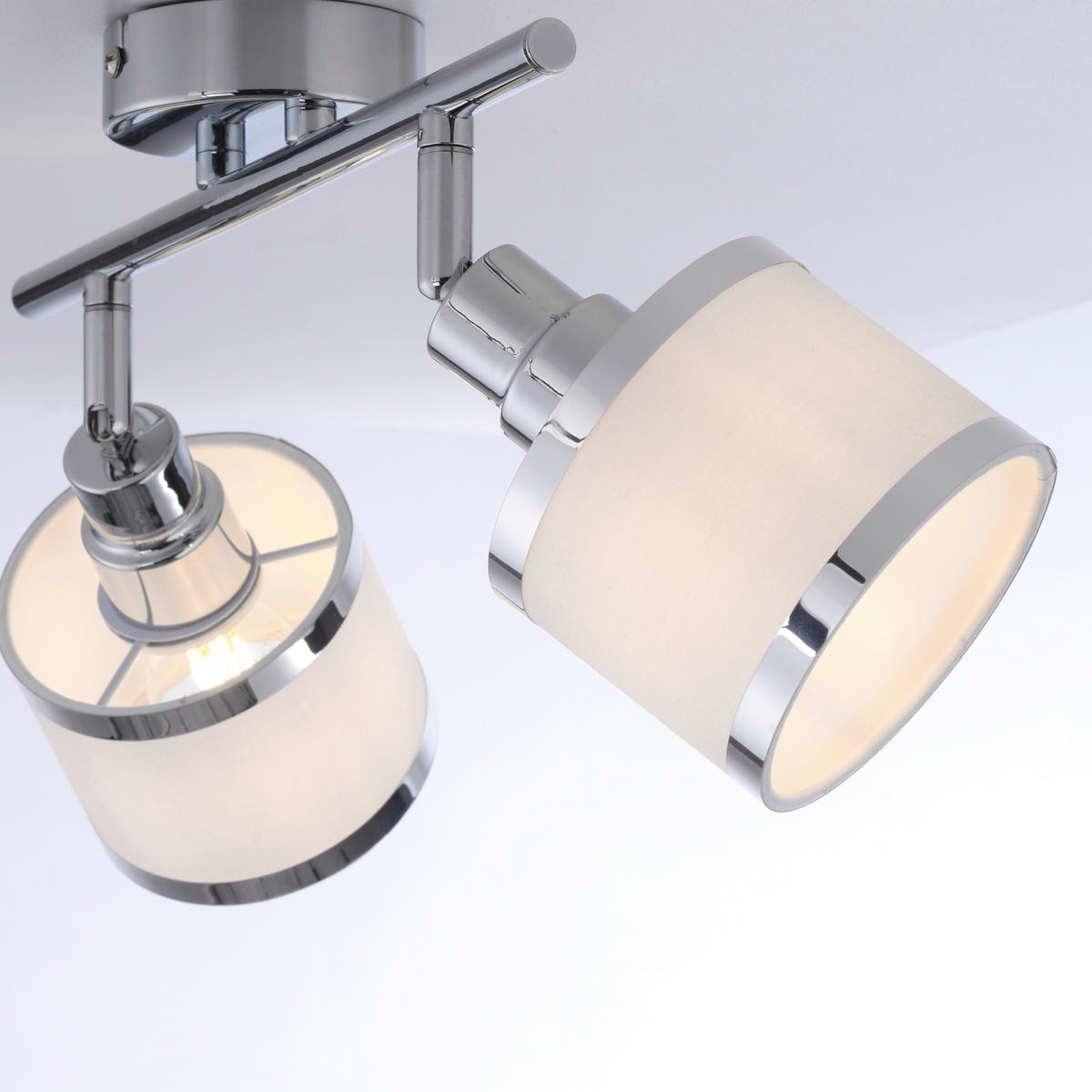 Just Light Spot ACCOR 15372-17 Chrom weiß Kunststoff B/H/L: ca. 29x22x47 cm E14 2 Brennstellen ACCOR - weiß/Chrom (47,00/29,00/22,00cm) - Just Light