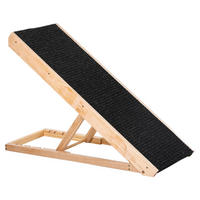 PawHut Haustierrampe, verstellbar natur Edelstahl B/H/L: ca. 40x90x61 cm Haustierrampe - natur/schwarz (61,00/40,00/90,00cm) - PawHut