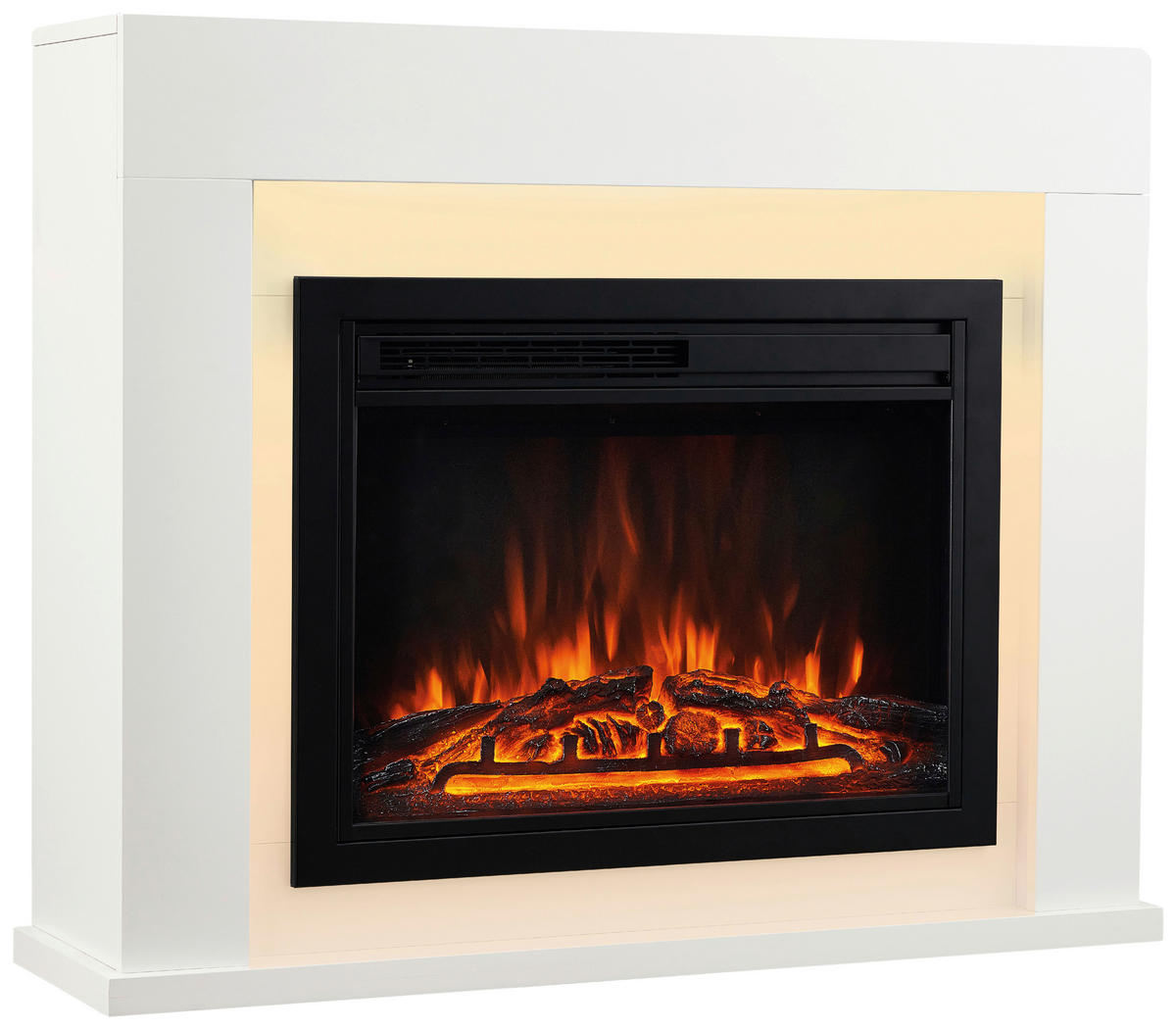 KAMINIO Elektrischer-Kamin MATTI weiß MDF Metall Glas B/H/T: ca. 95x77x26 cm ca. 2000 W Matti - weiß (95,00/77,00/26,00cm) - KAMINIO