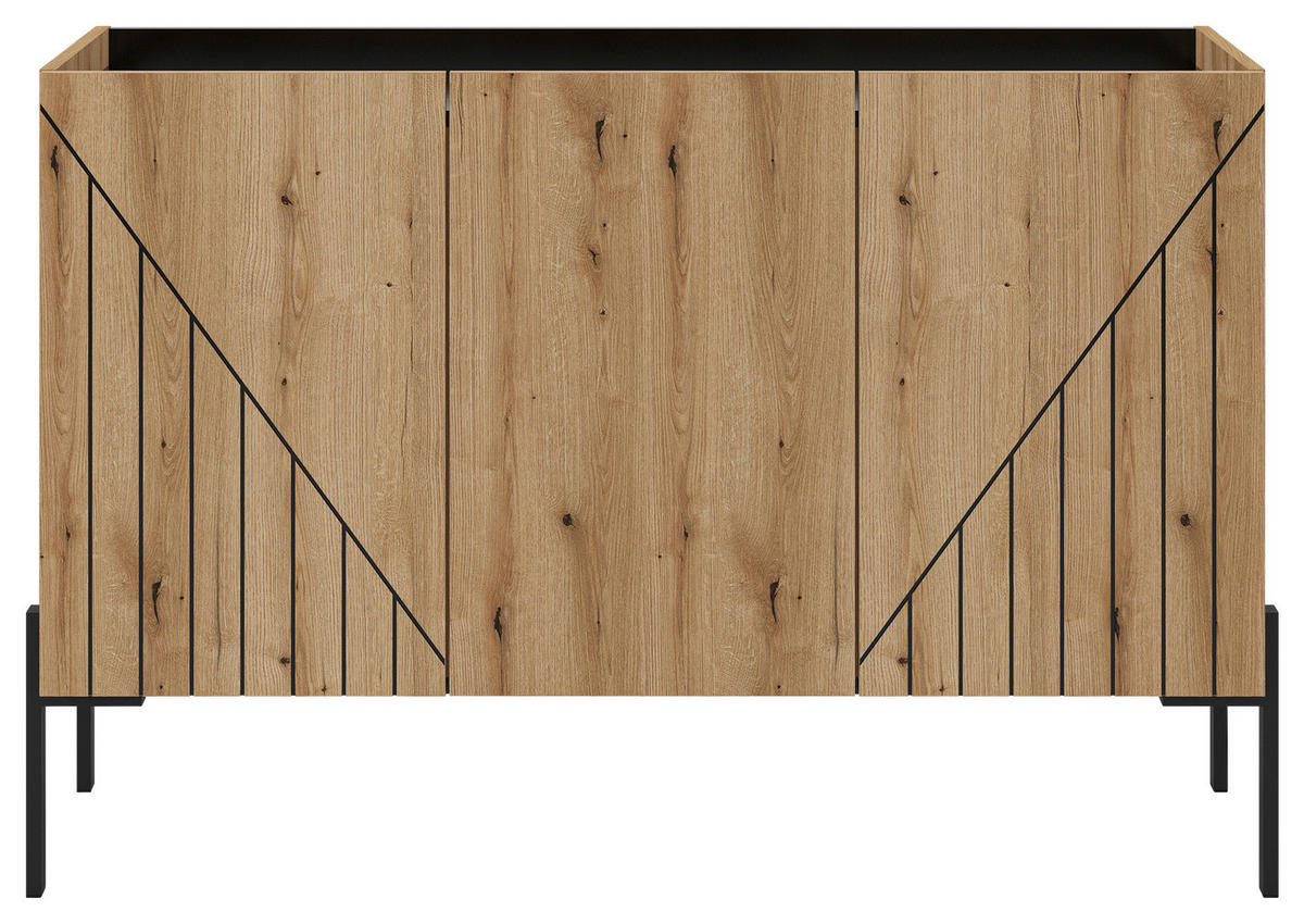 Sideboard Neo Evoke Oak Nachbildung schwarz B/H/T: ca. 120x81x40 cm Neo - schwarz (120,00/81,00/40,00cm) - xonox.home