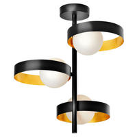 LEDVANCE Deckenleuchte Memphis 759169 schwarz gold weiß Metall Glas H/D: ca. 42,5x31,5 cm G9 3 Brennstellen Decor Memphis - gold/weiß (31,50/42,50cm) - Ledvance