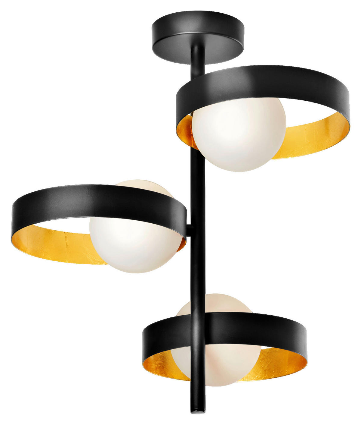 LEDVANCE Deckenleuchte Memphis 759169 schwarz gold weiß Metall Glas H/D: ca. 42,5x31,5 cm G9 3 Brennstellen Decor Memphis - gold/weiß (31,50/42,50cm) - LEDVANCE