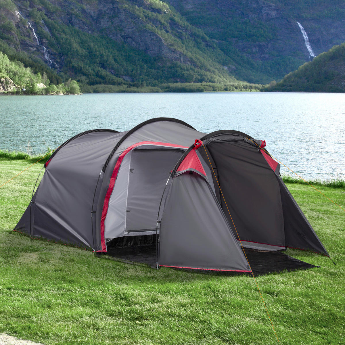Outsunny Campingartikel B/H/L: ca. 206x426x154 cm Campingzelt - dunkelgrau (154,00/206,00/426,00cm) - Outsunny
