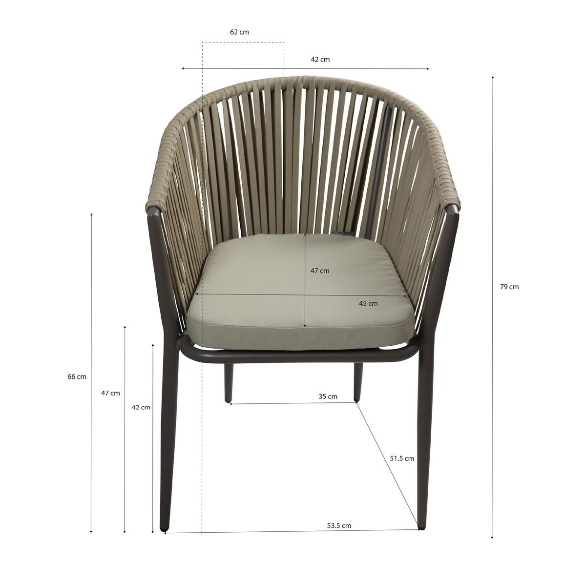 AXI Outdoor Living Gartensitzgruppe Resi taupe Metall B/H/L: ca. 100x79x200 cm Resi - taupe (200,00/100,00/79,00cm) - AXI Outdoor Living