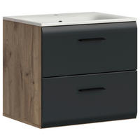 Waschplatz Ice Nox Oak Nachbildung schwarz matt B/H/T: ca. 60x55x46 cm Ice - schwarz (60,00/55,00/46,00cm) - xonox.home