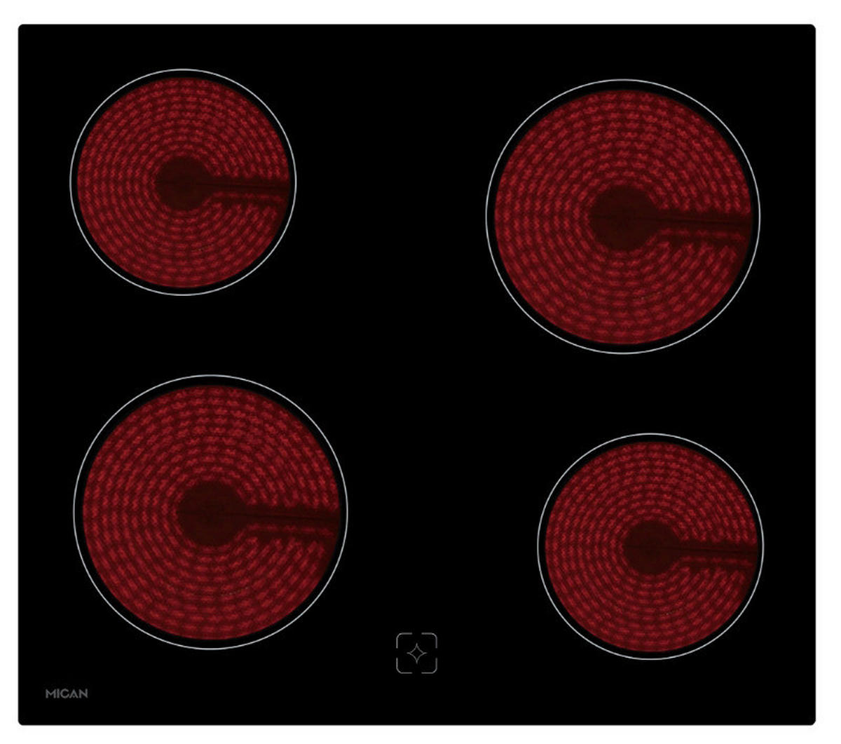 Mican Einbauherdset HSU73S schwarz Edelstahl B/H/T: ca. 59,5x59,5x57,5 cm HSU73S - schwarz (59,50/59,50/57,50cm) - Mican