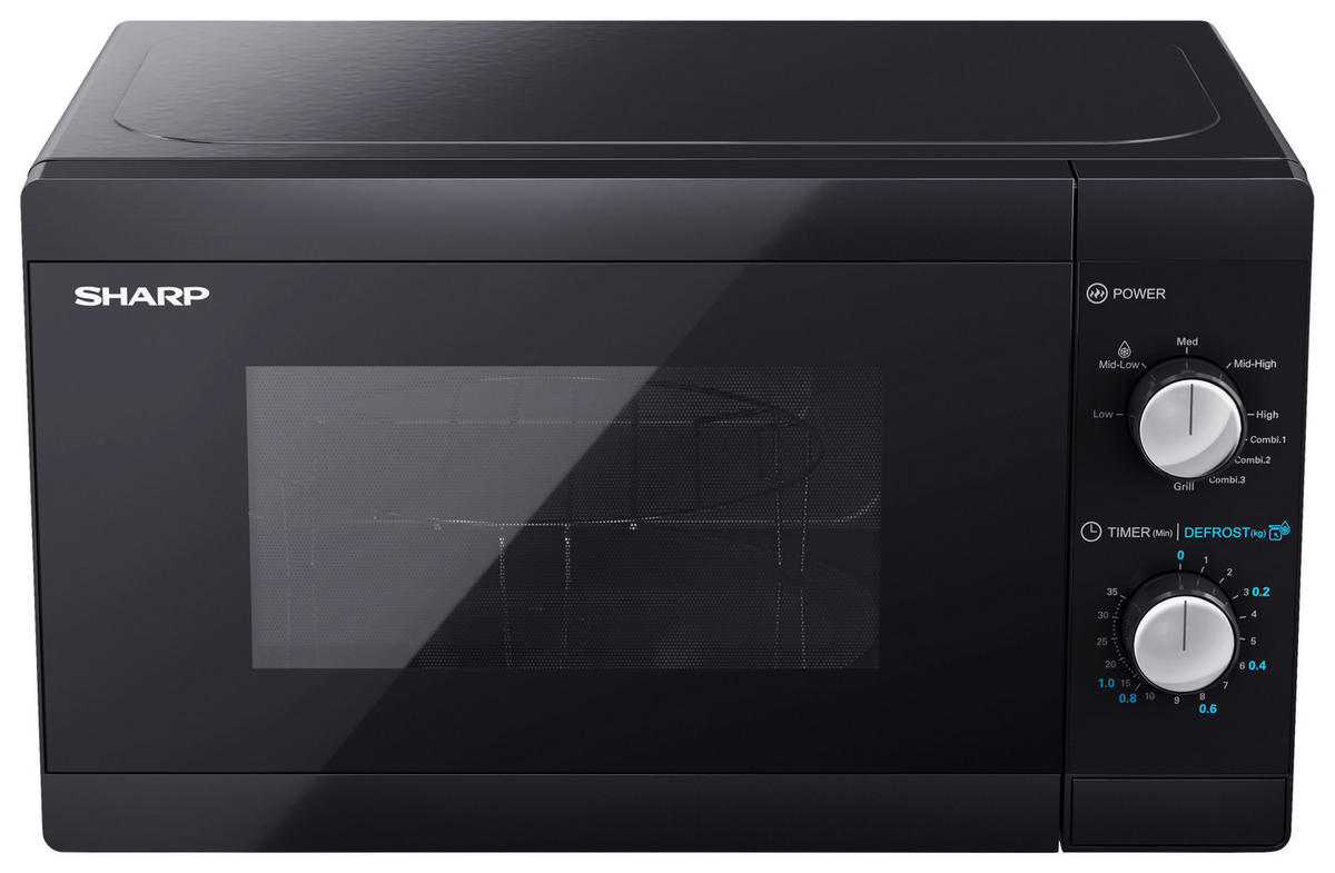 Sharp Mikrowelle mit Grill YC-MG01E-B schwarz Metall B/H/T: ca. 44x25,8x34,4 cm Mikrowelle YC-MG01E-B Sharp - schwarz (44,00/25,80/34,40cm) - Sharp
