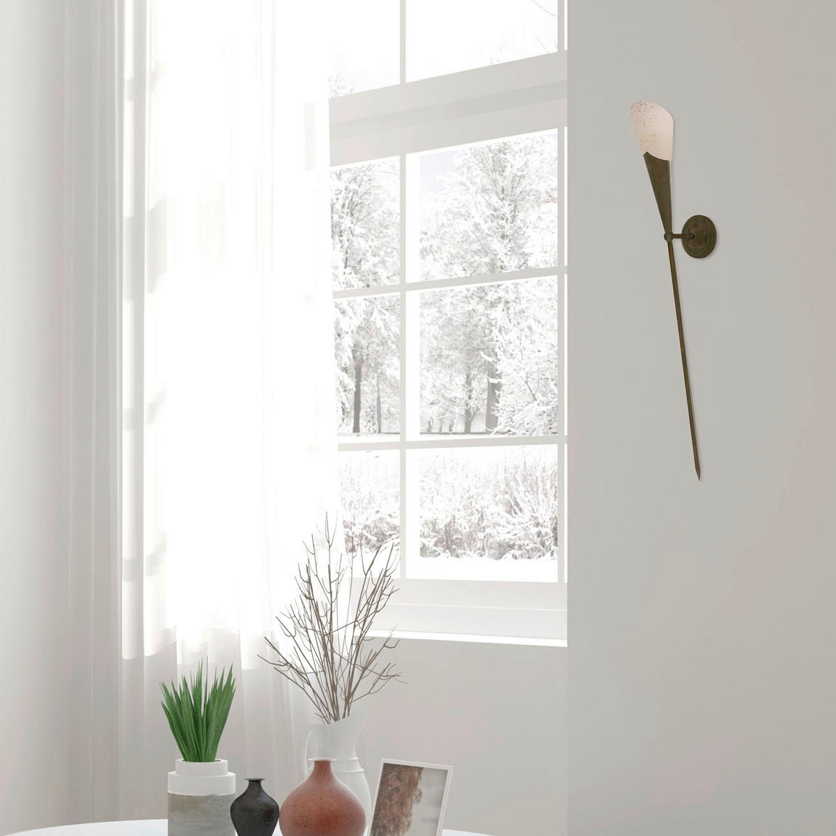 Searchlight Wandleuchte braun Stahl Glas B/H/T: ca. 11x85x16 cm E14 1 Brennstellen Montreal - braun (11,00/85,00/16,00cm) - Searchlight