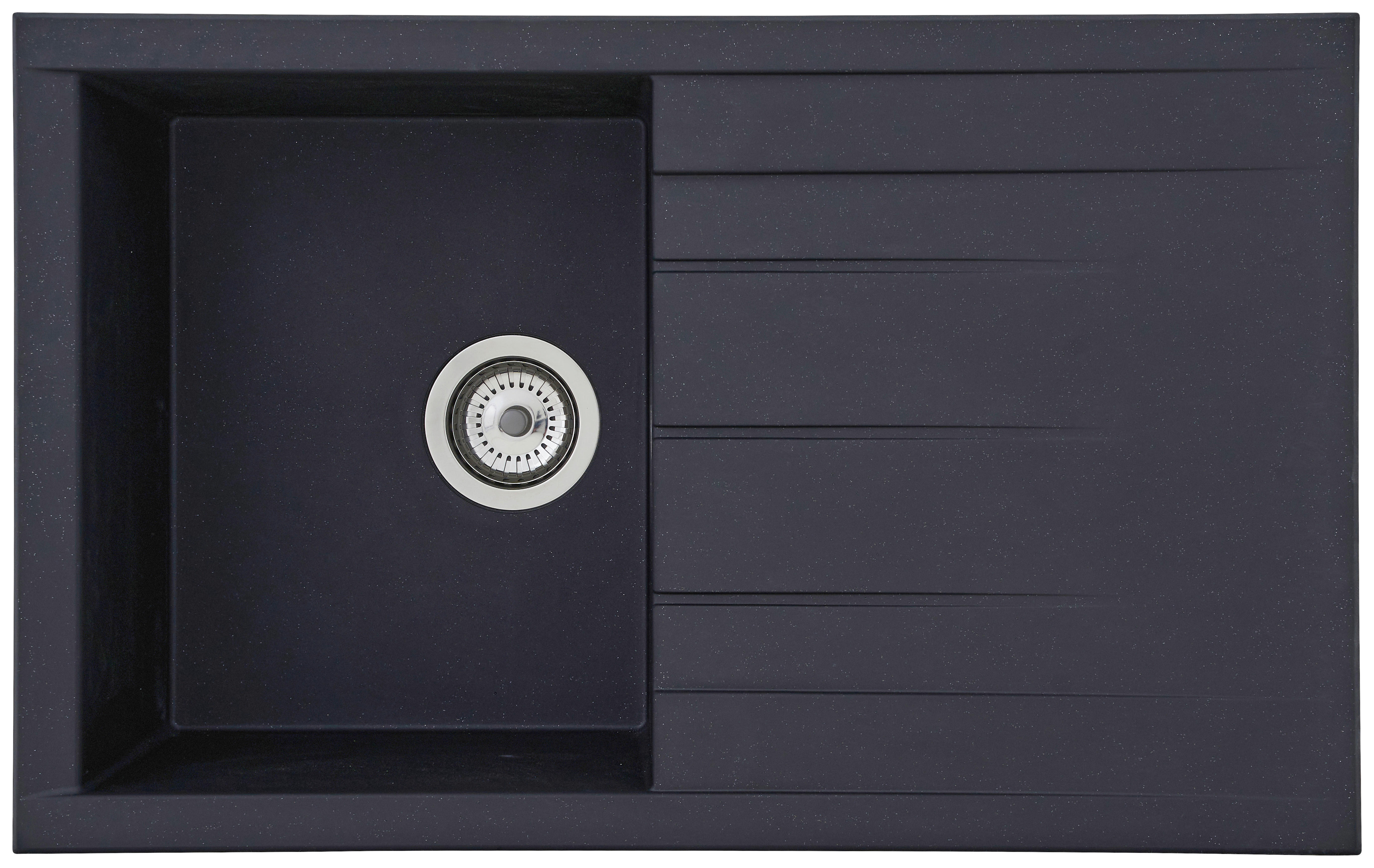 Respekta Einbauspüle Houston 80 x 50 S schwarz Mineralite B/H/T: ca. 80x21x50 cm Houston 80 x 50 S - schwarz (80,00/21,00/50,00cm) - Respekta
