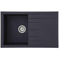 Respekta Einbauspüle Houston 80 x 50 S schwarz Mineralite B/H/T: ca. 80x21x50 cm Houston 80 x 50 S - schwarz (80,00/21,00/50,00cm) - Respekta