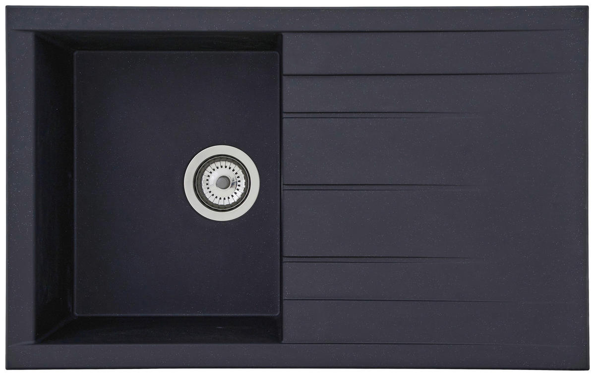 Respekta Einbauspüle Houston 80 x 50 S schwarz Mineralite B/H/T: ca. 80x21x50 cm Houston 80 x 50 S - schwarz (80,00/21,00/50,00cm) - Respekta