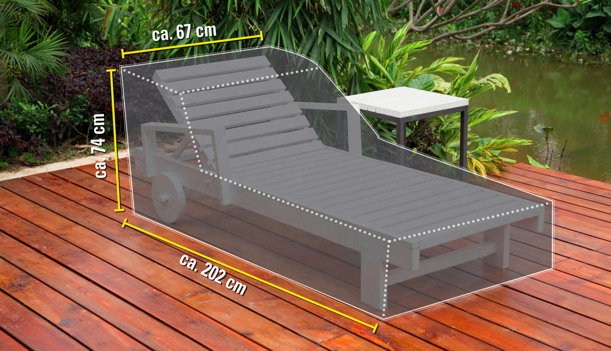 Kinzo Gartenmöbel-Abdeckung anthrazit Polyester B/H/T: ca. 202x74x67 cm Gartenmöbel-Abdeckung - anthrazit (202,00/74,00/67,00cm) - Kinzo