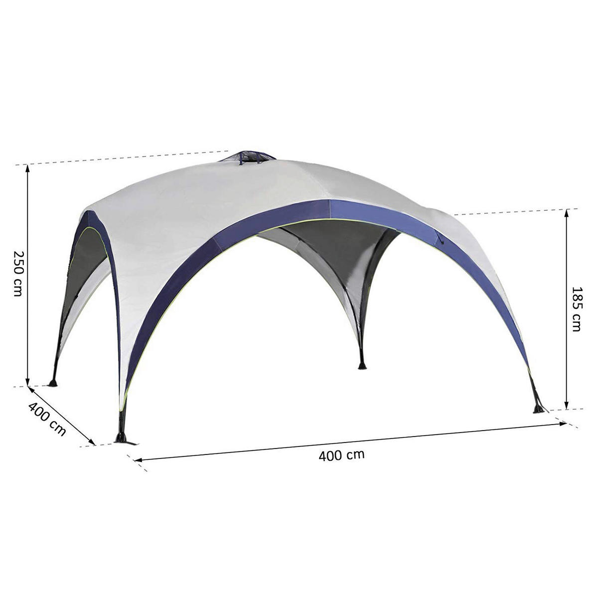 Outsunny Pavillon Pavillon - blau/grau (400,00/400,00/250,00cm) - Outsunny