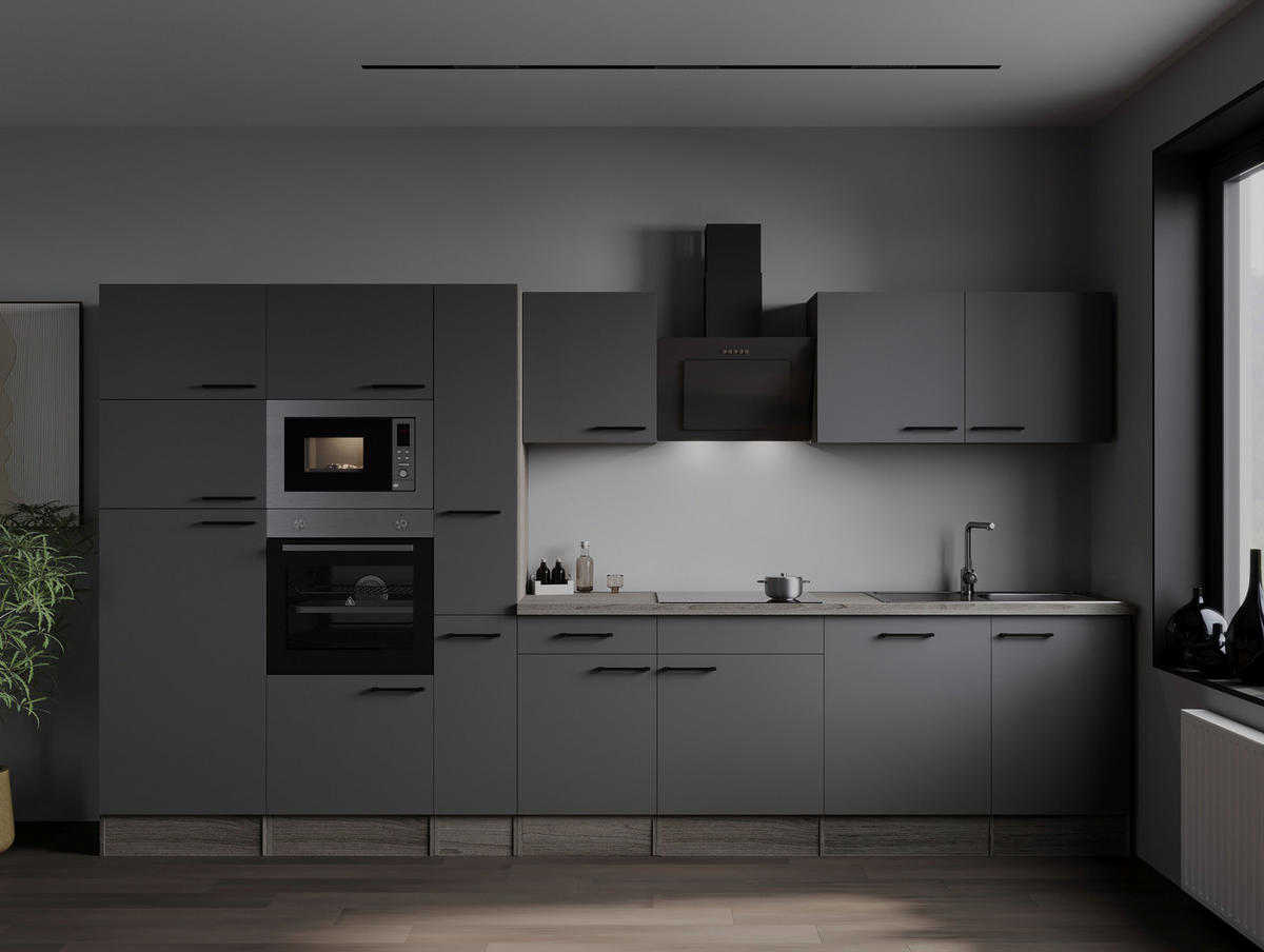 Küchenblock Oliver B/H/T: ca. 370x205x60 cm Oliver - Eiche/grau (370,00/205,00/60,00cm) - Respekta