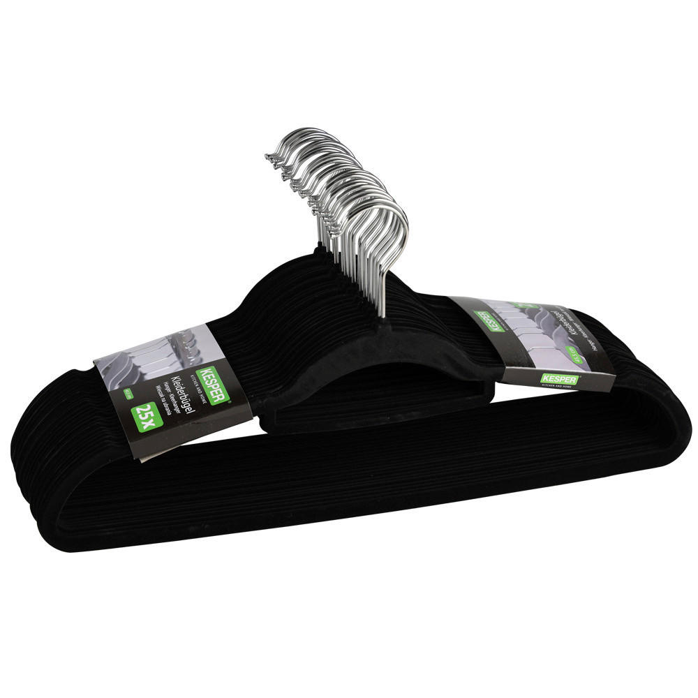 Kesper Kleiderbügel 25tlg. schwarz Kunststoff Kleiderbügel_25tlg. - schwarz (45,00cm) - Kesper