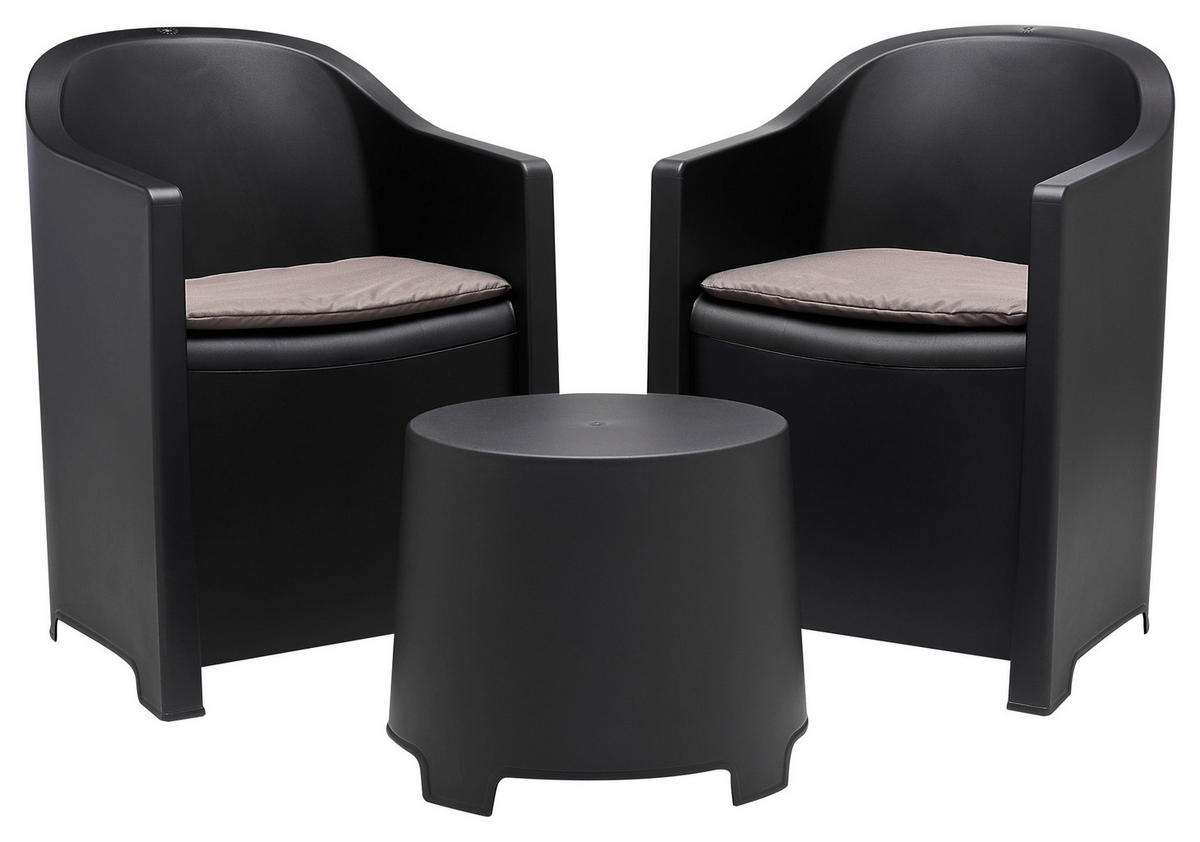 ProGarden Loungeset Luna anthrazit Kunststoff Luna - anthrazit - ProGarden