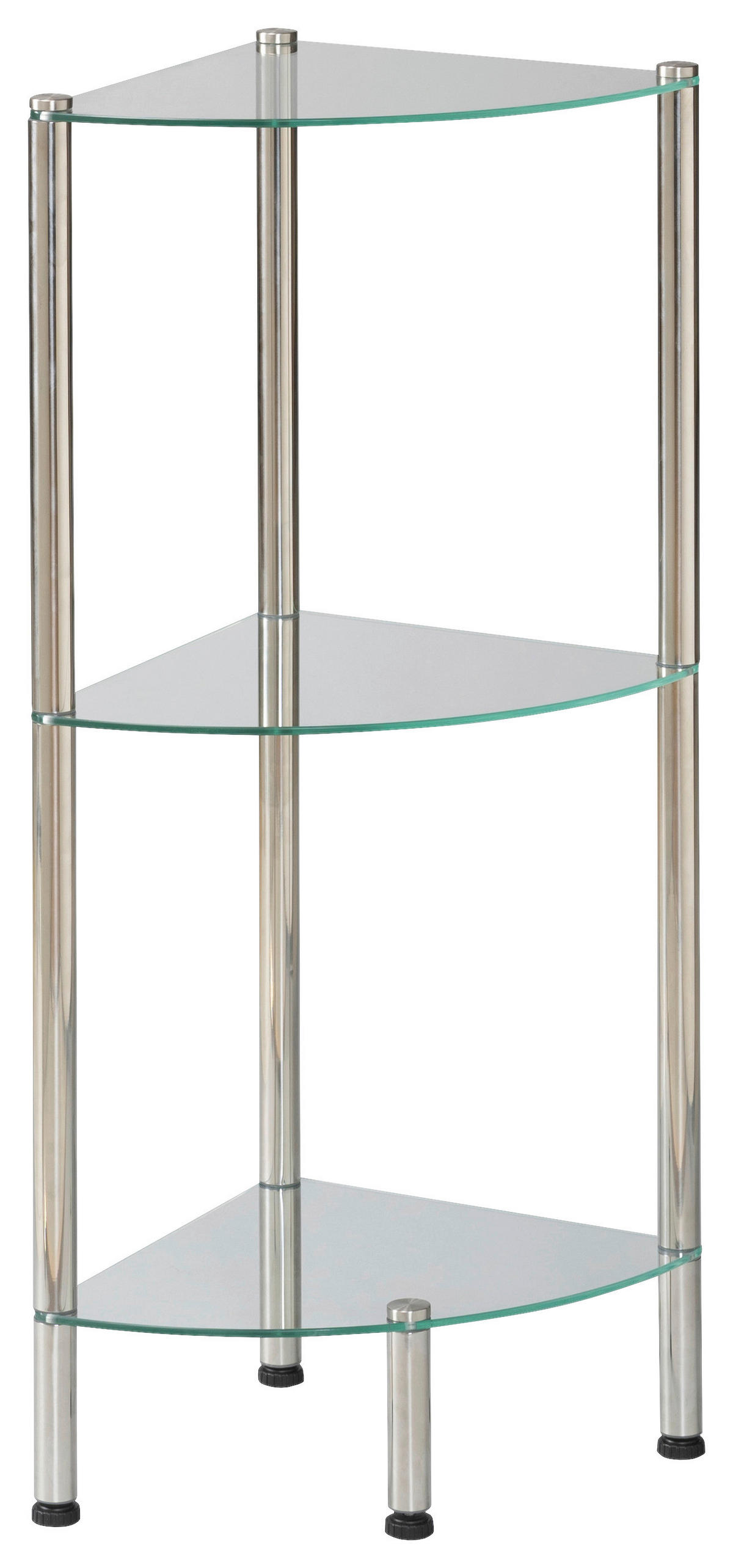 Badregal Edelstahl Edelstahl B/H/T: ca. 28x79x28 cm Badeckregal_Roma 3 Glasböden - Edelstahl (28,00/79,00/28,00cm)