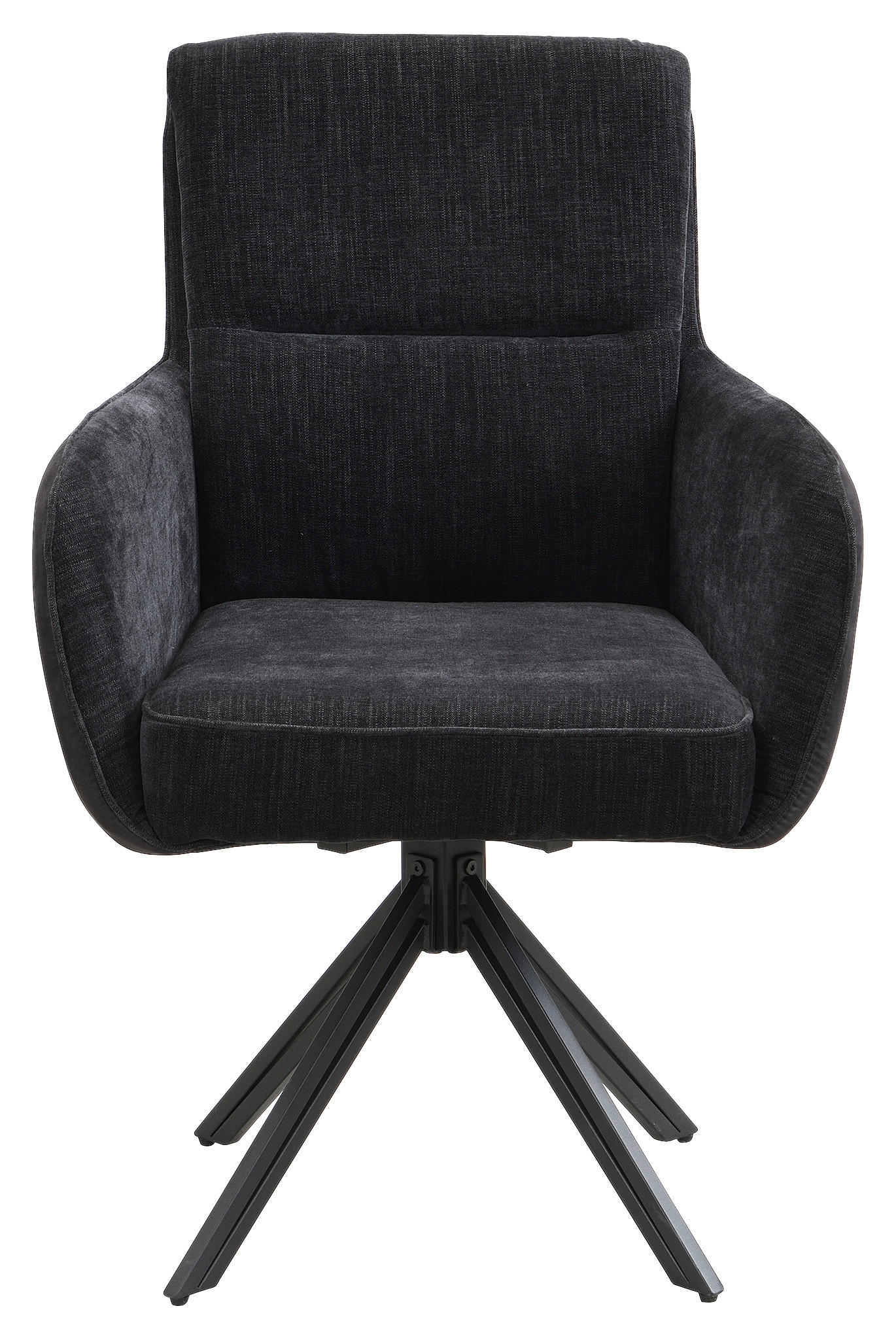 Stuhl TINO schwarz Metall Microfaser B/H/T: ca. 62x94x70 cm TINO - schwarz (62,00/94,00/70,00cm) - byLIVING