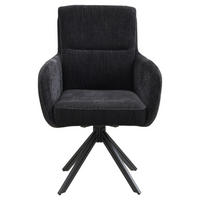 Stuhl TINO schwarz Metall Microfaser B/H/T: ca. 62x94x70 cm TINO - schwarz (62,00/94,00/70,00cm) - byLIVING