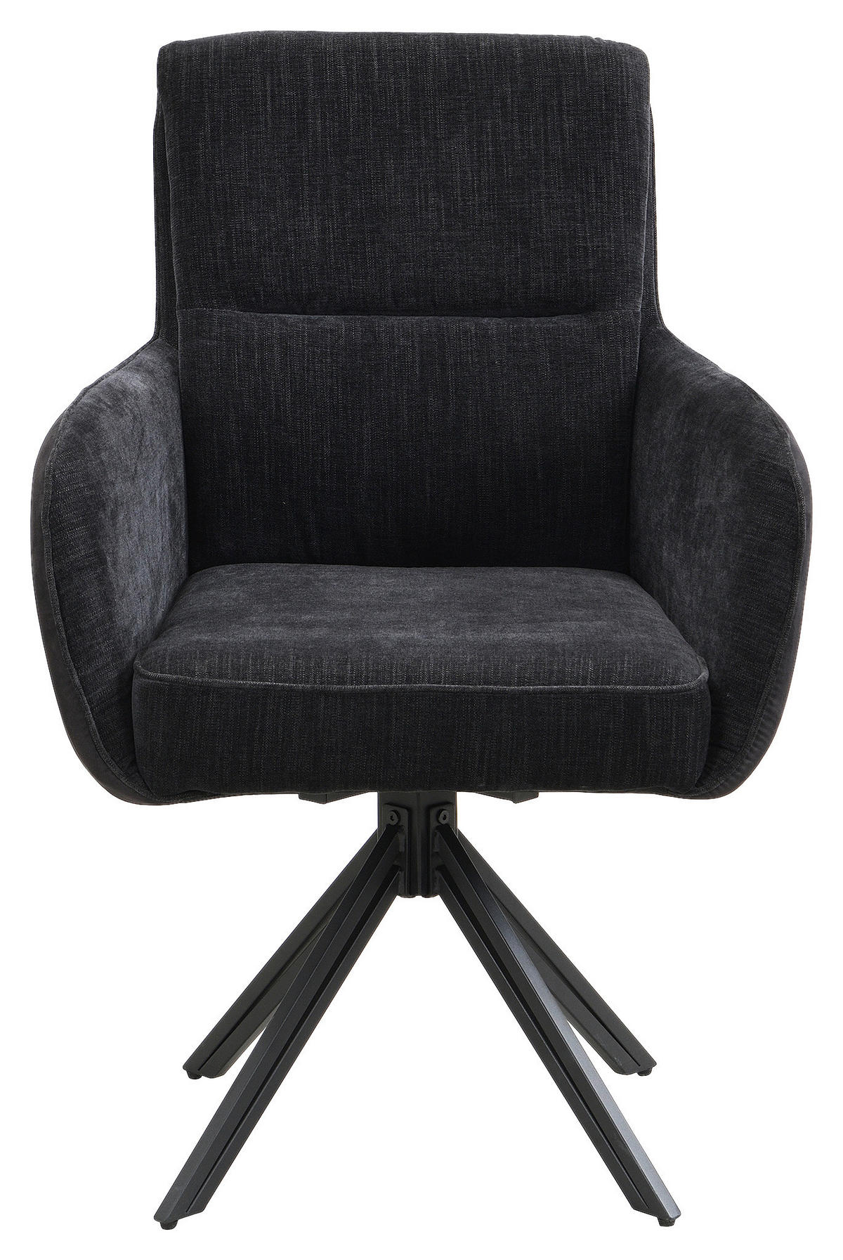 Stuhl TINO schwarz Metall Microfaser B/H/T: ca. 62x94x70 cm TINO - schwarz (62,00/94,00/70,00cm) - byLIVING